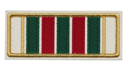 Military Service Award Ribbon with Green Red and White Stripes