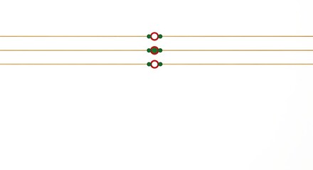 Three lines with red circles and green dots pattern illustration