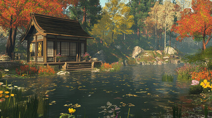 The gentle rustling of leaves and the splash of fish in the lake create a calming soundtrack. What do you do to fully immerse yourself in this natural retreat?