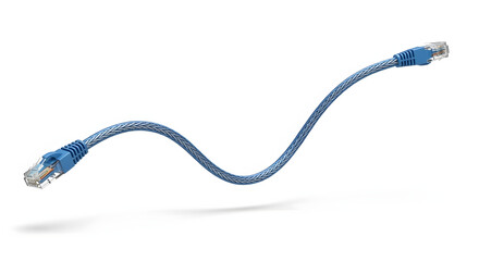 Network Connection Cable: A blue network cable, designed for data transmission, it showcases its connector heads for seamless network connectivity, ready for a modern digital environment.