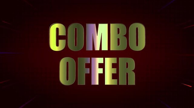Combo Offer Shiny Golden Text Light Flickering and Shaking Animation on Dotted Glow Background