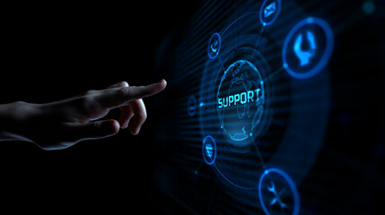Digital Customer and Technical Support Solutions Concept.