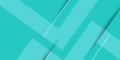 Fototapeta premium Bright colorful abstract geometric background with green turquoise gradient color combination. Simple arrow pattern color lines on background.