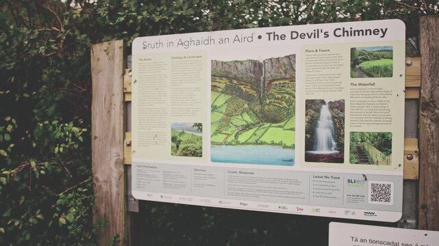 4k Shot in Ireland of Devils Chimney (Trail head)