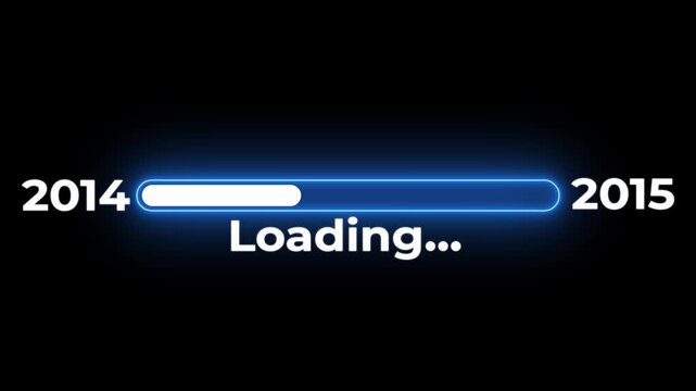 New year 2015 loading bar animation Year changing from 2014 to 2015.Loading bar from 2014 to 2015 new year transfer animation.Advance happy new year.