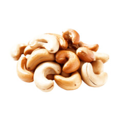 Halftone illustration of a pile of cashew nuts with smooth curved shapes and warm beige tones. Symbolizes nutrition, energy, snacks, healthy fats, and natural plant-based food.