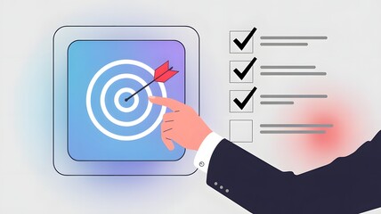 Target Goal Checklist Interface with Business Objectives Planning and Performance Strategy