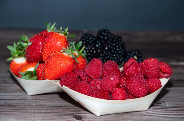 close  up  of  fresh  berries  strawberries   raspberries  blackberries 
