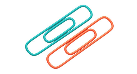 Isolated paper clips, office supplies for business, education, and stationery items