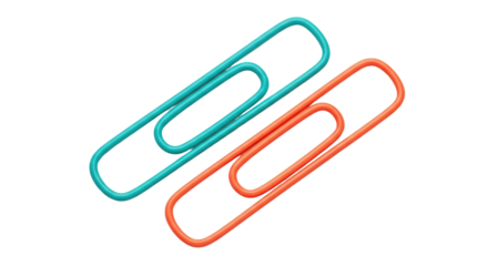 Isolated paper clips, office supplies for business, education, and stationery items