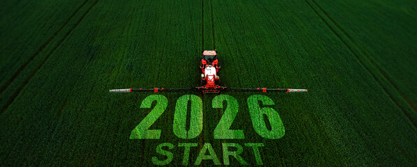 Start 2026 new year with success, goals. goals and opportunities. Successful new year 2026 with successful objectives in agriculture and business.	
