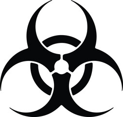 Illustration Biohazard symbol black and white warning sign silhouette vector