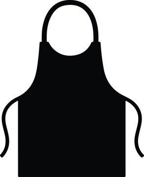 Illustration black and white apron for cooking preparation silhouette vector