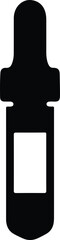 Illustration black medical dropper bottle minimalist silhouette vector