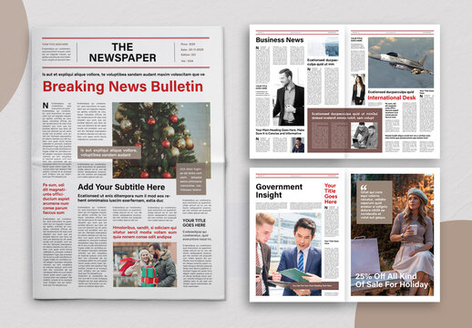 Editable Modern Newspaper Template Layout