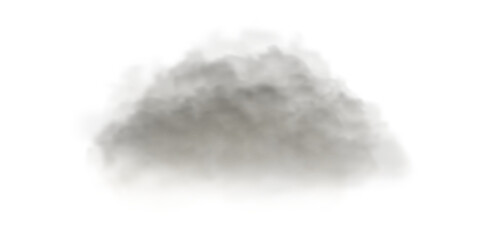 Grey fog cloud on white background. Smog realistic effect.