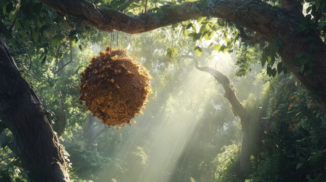 Blurred animal nest in forest - Powered by Adobe