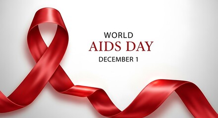 Elegant red ribbon gracefully flowing, a powerful symbol of global unity and vital awareness for health challenges, commemorating an international day of remembrance, education, and advocacy