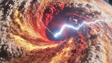 Planet Earth consumed by a massive black hole in a dramatic cosmic event, showcasing destruction and the unknown.