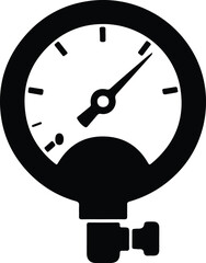 Illustration pressure gauge displaying measurement black silhouette vector