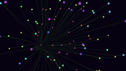 A mesmerizing depiction of a network of colorful circles suspended in the air, each circle representing a distinct hue. Some circles overlap while others stand alone in a circular arrangement