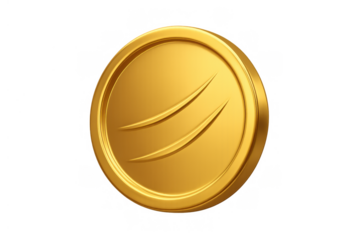 Gold coin token with a distinctive symbol, symbolizing digital currency transactions, wealth management, and secure financial systems