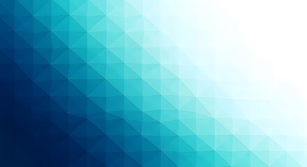 Abstract geometric background with a gradient of deep blue to bright teal and white