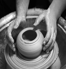 Hand make small clay pot