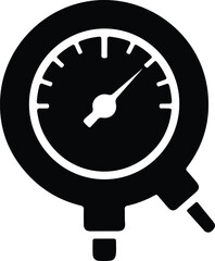 Illustration tire pressure gauge simple automobile maintenance silhouette vector