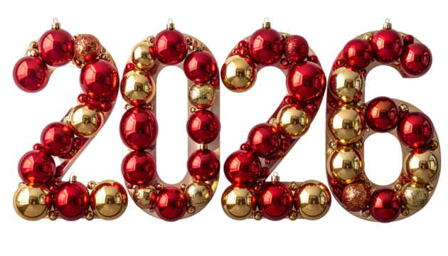 Christmas Ornament Ball Forming 2026 Design transparent background png
