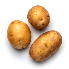 Fresh raw potatoes isolated on white background