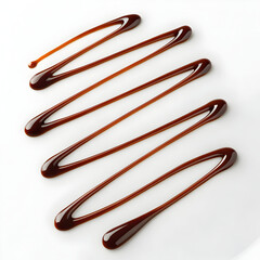 Chocolate syrup swirl drizzle isolated on white
