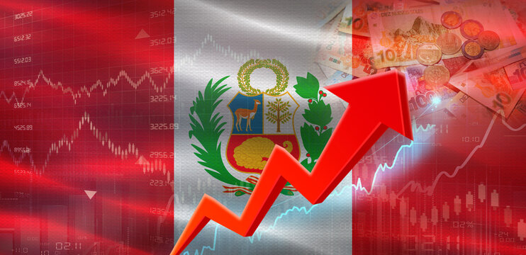 Peru Financial Growth on Market Graph. Peru Economic Growth on Financial Graph