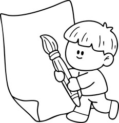 Cute cartoon, children, school age, illustration, hand drawn
