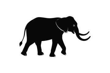 Obraz premium Walking elephant silhouette strong wildlife graphic for branding vector