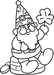 St. Patrick's Day Lucky Leaf Line Art, Cute Elements, Cute Illustration