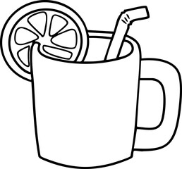 Line drawing, fast food, vegetables and fruits, cute elements, cute illustrations