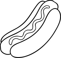 Line drawing, fast food, vegetables and fruits, cute elements, cute illustrations