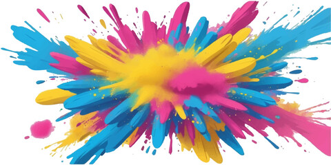 Abstract colorful watercolor ink splashes paint a vivid art pattern texture element with a pink spectrum effect motion