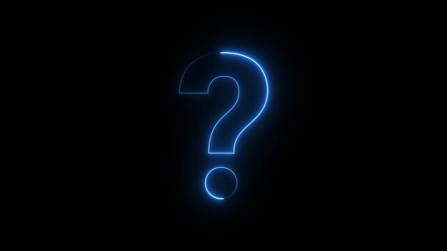 Question mark problem sign with particles flying in the background. Seamless loop motion graphics, why question mark animated.
