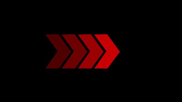 Right-Directional Arrow Loop Animation &ndash; Arrow Icon Overlay for Video &ndash; 4K animation on the black background.
