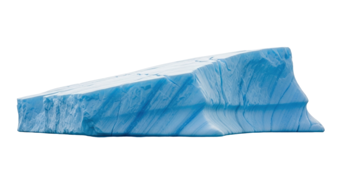 Isolated bluish iceberg of glacial ice floating, a beautiful frozen nature formation