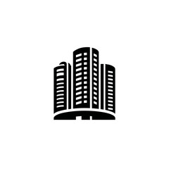 Fototapeta premium Modern city buildings silhouettes isolated on white background for design