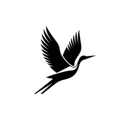 Obraz premium Elegant black and white bird in flight illustration for design and branding