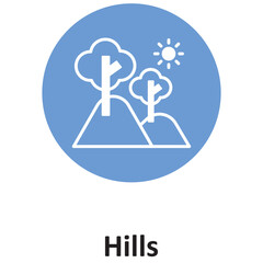 Hills Vector icon which can easily modify or edit