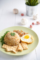 Malaysian Fried Rice with Sunny Egg and Keropok