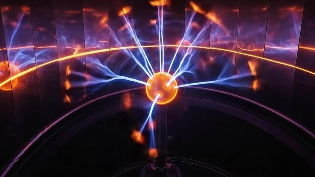Captivating Plasma Ball Display A Mesmerizing Science Experiment.