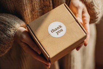 Expressing heartfelt gratitude with a thoughtfully packaged gift to show customer appreciation and build brand loyalty with a thank you box