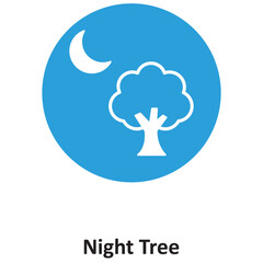 Night Tree Vector icon which can easily modify or edit