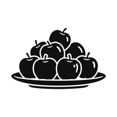 Plate with apples in simple vector style, fresh fruit illustration, apple plate, fresh apples, fruit dish, healthy snack, organic fruit art, natural produce, home kitchen design